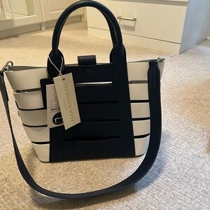 Madison West Navy and White Women's Bag-in-Bag Tote Bag